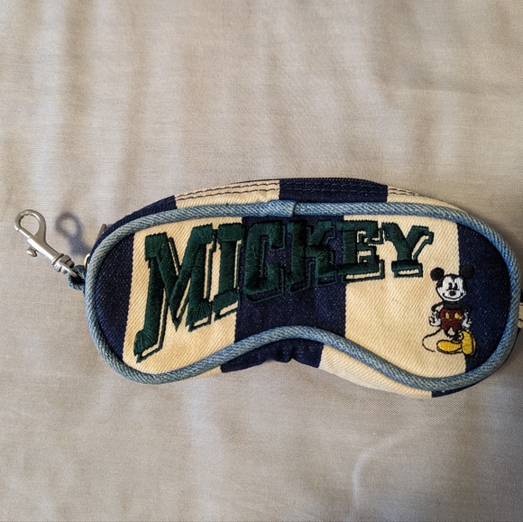 Disney Accessories Vintage Mickey Mouse Disney Denim Glasses Case